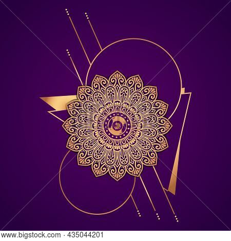 Luxury Mandala With Golden Arabesque Floral Design, Arabic Islamic East Style. Ramadan Style Decorat