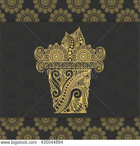 Oriental Floral Mandala Background Design, Arabic Islamic East Style. Ramadan Style Decorative Manda