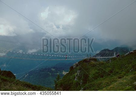Foothills Of The Caucasus.fog In The Mountains. The Photo Is Suitable For Advertising Tourism. Adver