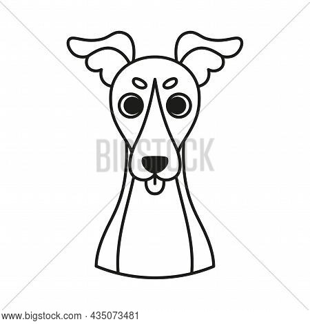 Isolated Cute Avatar Of A Whippet Dog Breed Vector Illustration