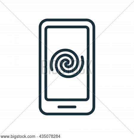 Mobile Phone Addiction And Bad Influence Line Icon. Internet Harmful Doom Surfing Outline Icon. Unhe
