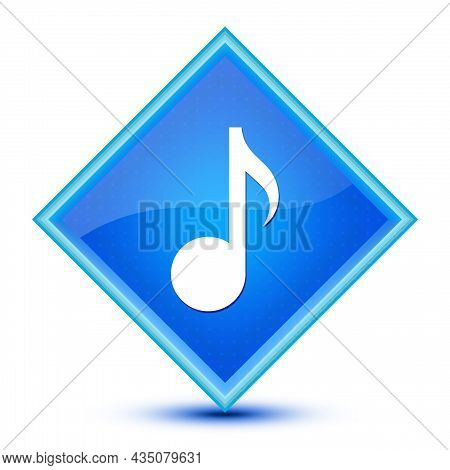 Music Icon Isolated On Special Blue Diamond Button Abstract Illustration