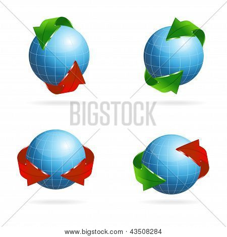 Planet set with arrow.
