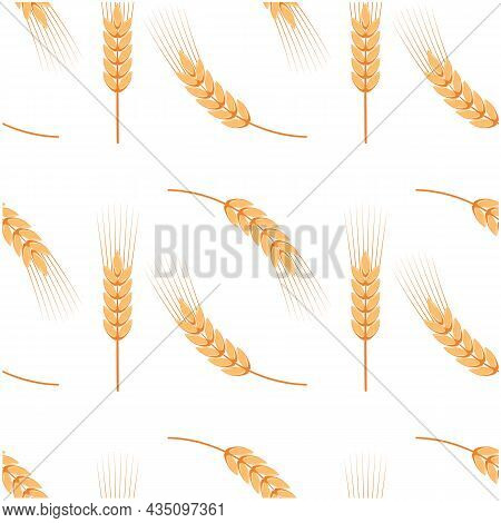 Vector Pattern Consisting Of Ears Of Wheat.
Seamless Pattern Can Be Used For Agricultural Design, Or