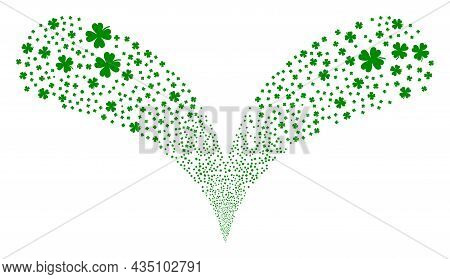 Lucky Clover Leaf Double Fireworks Explosion. Lucky Clover Leaf Fireworks Double Fountain. Object Fo