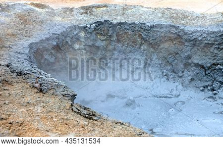 Boiling Mudpool In Hverir, Namafjall In Northern Iceland (krafla Area)