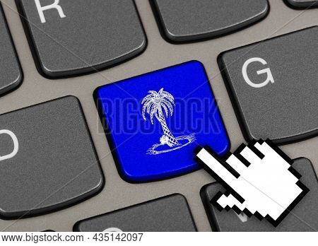 Computer keyboard with palm tree key