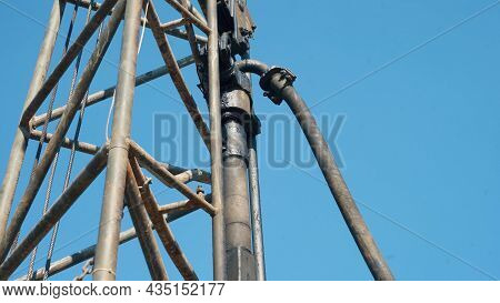 Water Well Drilling Rig, Drill Is Digging A Hole, Holes Boring In Ground With Drilling Rig Machine.