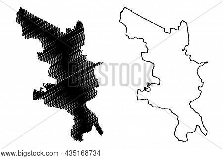Jhargram District (west Bengal State, Republic Of India) Map Vector Illustration, Scribble Sketch Jh