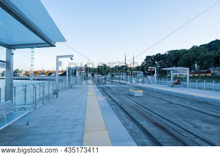 Eyup, Istanbul, Turkey - 07.20.2021: Interior View Of Eyupsultan Teleferik Tram Station Of Alibeykoy