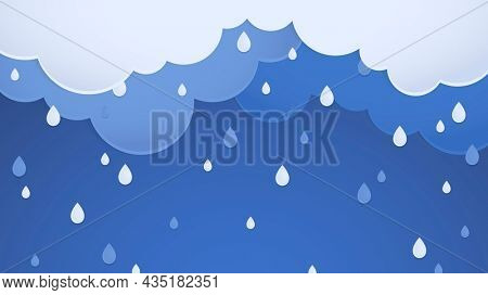 Rain desktop wallpaper, pastel paper cut HD background