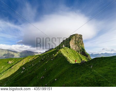 Kallur Lighthouse Hike on the island Kalsoy, Faroe Islands