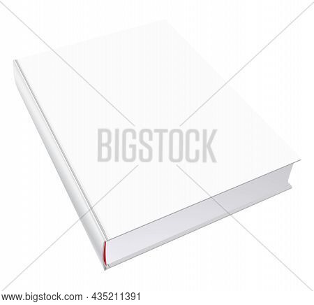 Vector Book Mockup With Blank Cover, Template Illustration Isolated On White.