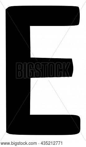 Epsilon Greek Symbol Icon With Flat Style. Isolated Vector Epsilon Greek Symbol Icon Image, Simple S