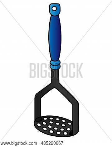 Potato Masher - Vector Full Color Illustration. Potato Press - Kitchen Tool For Logo Or Sign. Kitche