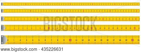 Measuring Tape Set. Roulette Icon. Meter Isolated. Repair Concept. Vector Illustration. Stock Image.