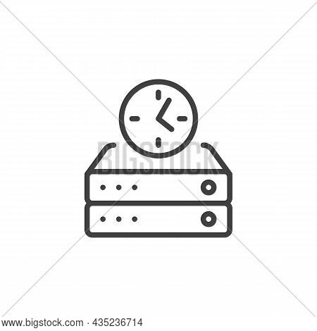 Real-time Data Line Icon. Linear Style Sign For Mobile Concept And Web Design. Data Timer Outline Ve