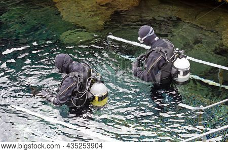 Snorkeling At Silfra Rift, Cold Waters In Iceland