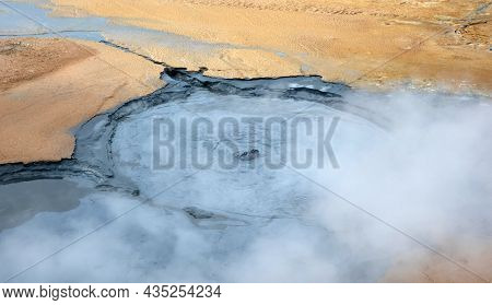 Boiling Mudpool In Hverir, Namafjall In Northern Iceland