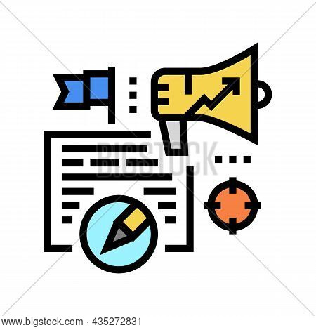 Content Marketing Copywriting Color Icon Vector. Content Marketing Copywriting Sign. Isolated Symbol