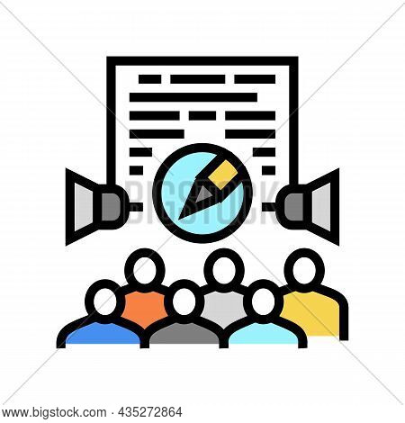 Public Relations Copywriting Color Icon Vector. Public Relations Copywriting Sign. Isolated Symbol I