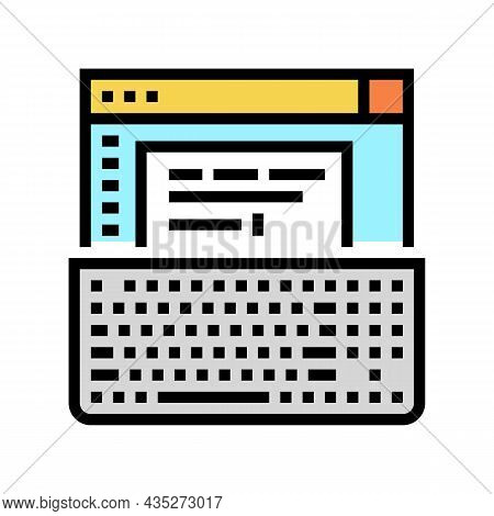Typewriter Occupation Color Icon Vector. Typewriter Occupation Sign. Isolated Symbol Illustration