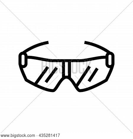 Glasses Cyclist Accessory Line Icon Vector. Glasses Cyclist Accessory Sign. Isolated Contour Symbol 
