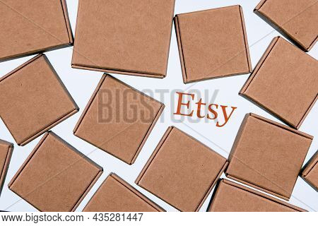 Kazan, Russia - Oct 6, 2021: Etsy Is American E-commerce Company Focused On Handmade Items And Craft