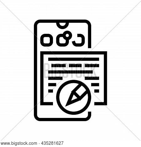 Social Media Copywriting Line Icon Vector. Social Media Copywriting Sign. Isolated Contour Symbol Bl