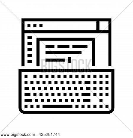 Typewriter Occupation Line Icon Vector. Typewriter Occupation Sign. Isolated Contour Symbol Black Il