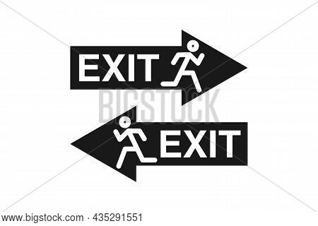 Exit Sign. Exit Way. Exit Icon Isolated On White Background. Emergency Symbol Sign. Vector Exit Icon
