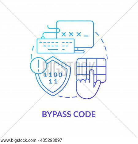 Bypass Code Blue Gradient Concept Icon. User Authentication Abstract Idea Thin Line Illustration. Ve