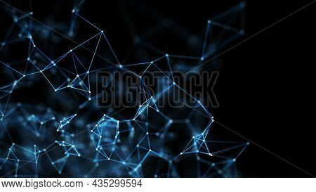 Abstraction Composition On A Backdrop. Connection Structure. Background With Connecting Triangulars,