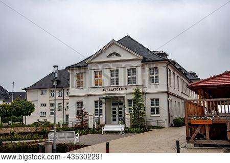 White Buildings That Are Part Of Health Resort In Bad Salzuflen Small And Famous Spa Town. Tourist P
