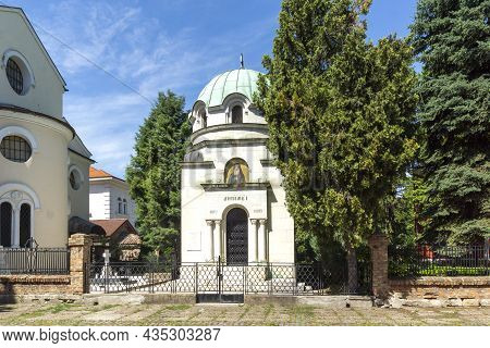 Vidin, Bulgaria - May 23, 2021: Mausoleum Tomb Of Exarch Antim I At The Center Of Town Of Vidin, Bul