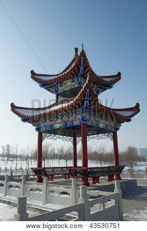 Kinesisk arkitektur pavilion