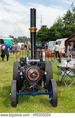 Honiton.devon.united Kingdom.july 2nd 2021.a Restored Burrell Miniature Traction Engine Is On Displa