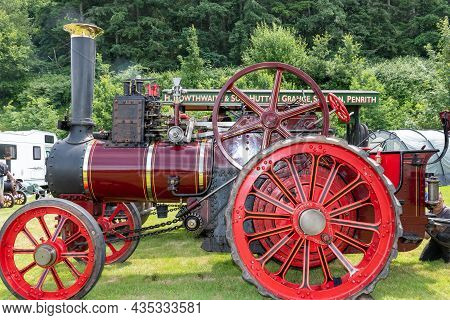 Honiton.devon.united Kingdom.july 2nd 2021.a Restored Burell Traction Engine Is On Display At The De