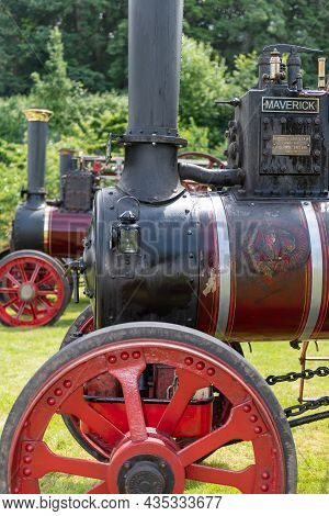 Honiton.devon.united Kingdom.july 2nd 2021.a Restored Traction Engine Is On Display At The Devon Cou