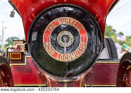 Honiton.devon.united Kingdom.july 2nd 2021.a Restored Burell Traction Engine Is On Display At The De