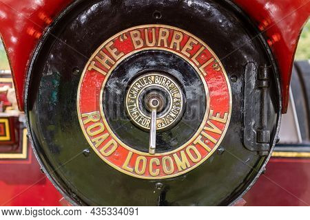 Honiton.devon.united Kingdom.july 2nd 2021.a Restored Burell Traction Engine Is On Display At The De