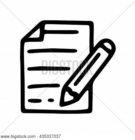Edit Document Line Vector Doodle Simple Icon