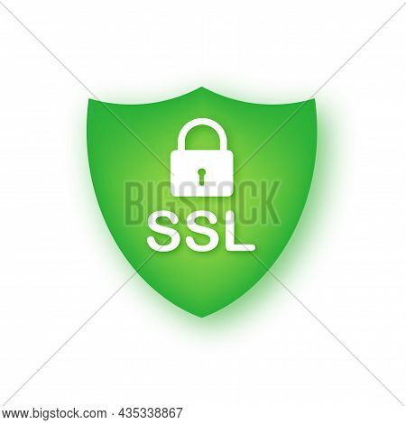 Secure Internet Connection Ssl Icon. Ssl Safe Guard. Vector Stock Illustration.