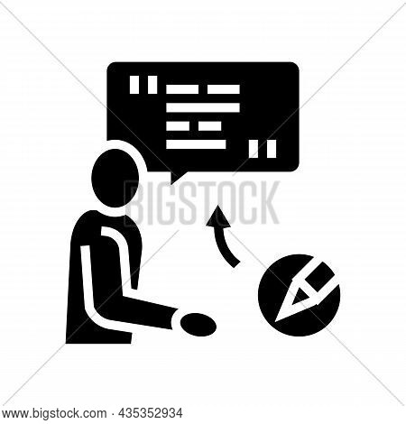 Corporate Communications Copywriting Glyph Icon Vector. Corporate Communications Copywriting Sign. I