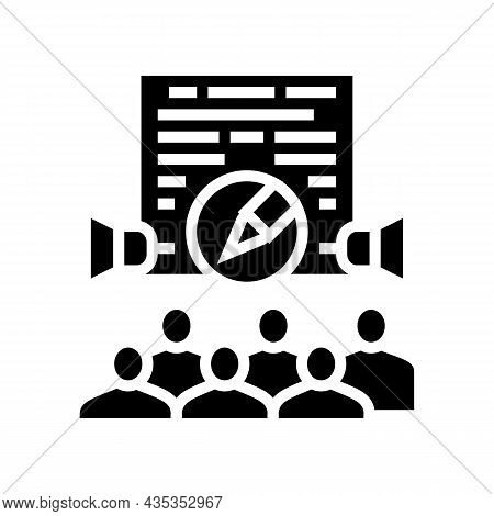 Public Relations Copywriting Glyph Icon Vector. Public Relations Copywriting Sign. Isolated Contour 