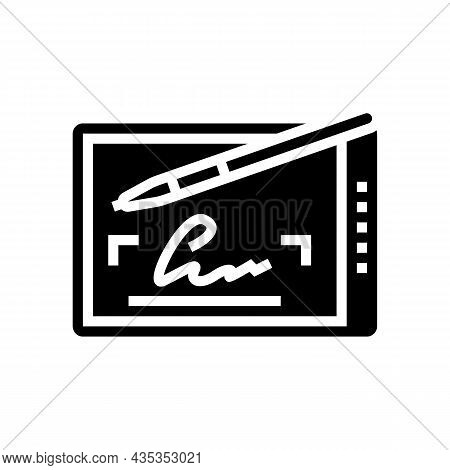 Signature Digital Glyph Icon Vector. Signature Digital Sign. Isolated Contour Symbol Black Illustrat