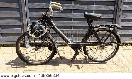 Bordeaux , Aquitaine  France - 09 20 2021 : Solex 3800 French Black Moped Vintage From Sixties Name 