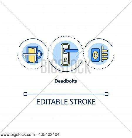 Deadbolts Concept Icon. Locking Mechanism Abstract Idea Thin Line Illustration. Home Security And Ro
