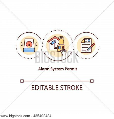 Alarm System Permit Concept Icon. Security System Abstract Idea Thin Line Illustration. Alert Instal