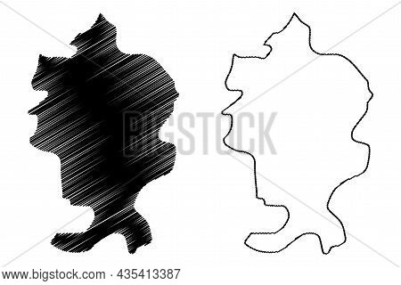Kamle District (arunachal Pradesh State, Republic Of India) Map Vector Illustration, Scribble Sketch
